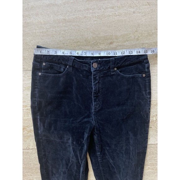 New Soft Surroundings Stretch Velvet Leggings Blue Pants 8 - Picture 3 of 5